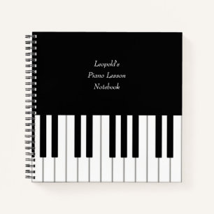 Piano Keyboard Elegant Personalized Musician's Notebook