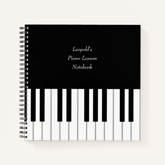 Piano Keyboard Elegant Personalized Musician's Notebook (Front)