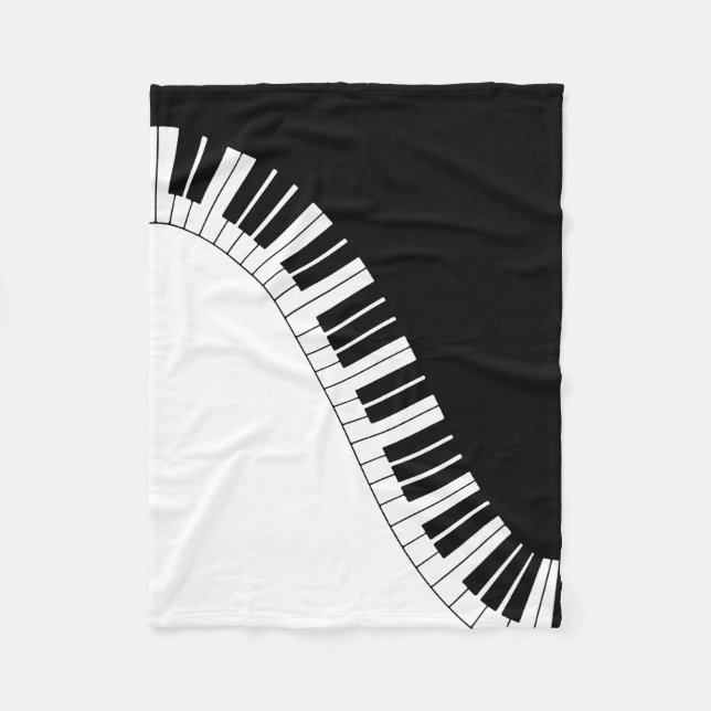Piano Keyboard Fleece Blanket (Front)