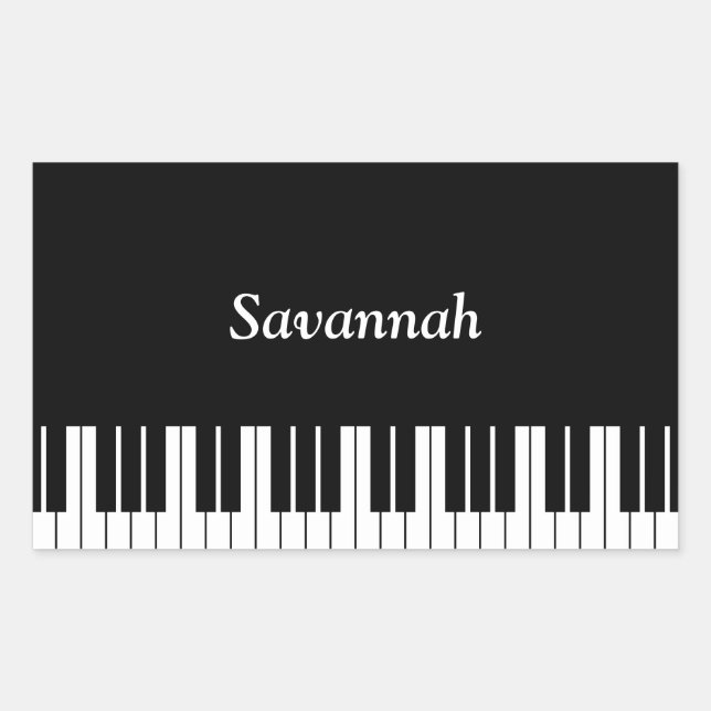 Piano Keyboard Keys, Black and White Sticker (Front)