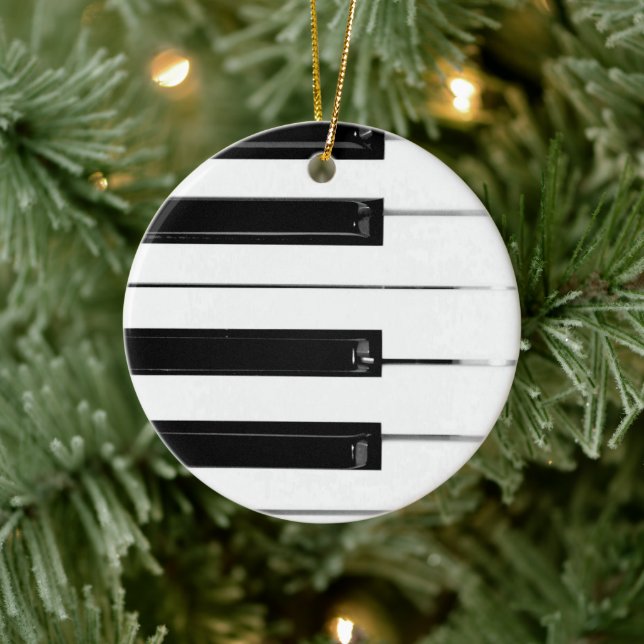 Piano Keyboard Keys Ceramic Ornament (Tree)