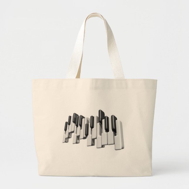 piano keyboard keys design large tote bag (Front)