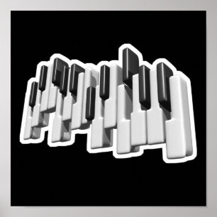 piano keyboard keys design poster