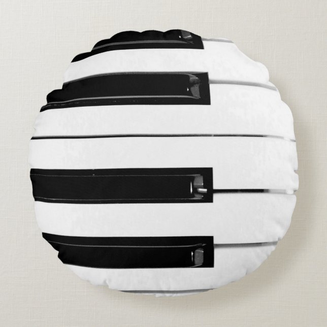 Piano Keyboard Keys Round Pillow (Front)
