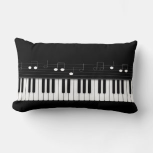 Piano keyboard lumbar pillow