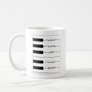 Piano Keyboard Mug with Inspirational Quote