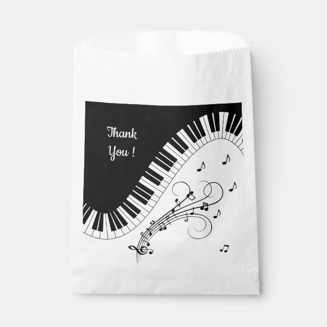 Piano Keyboard Music Design   Favour Bag (Front)