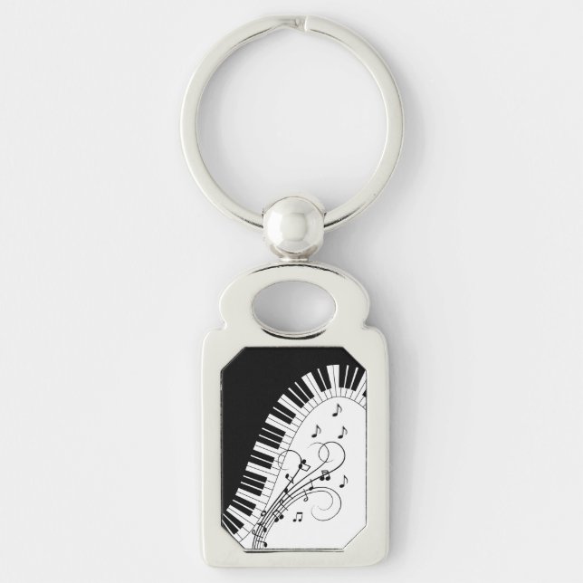 Piano Keyboard Music Design   Keychain (Front)