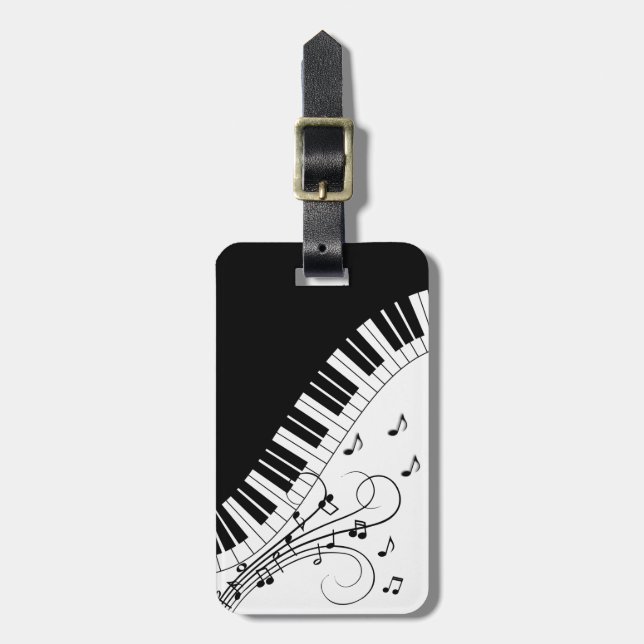 Piano Keyboard Music Design   Luggage Tag (Front Vertical)