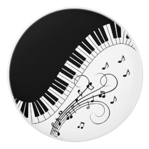 Piano Keyboard Music Design   Mouse Pad Ceramic Knob