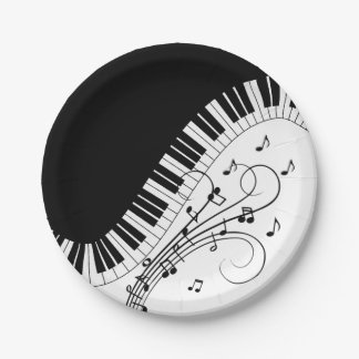 Piano Keyboard Music Design Paper Plate