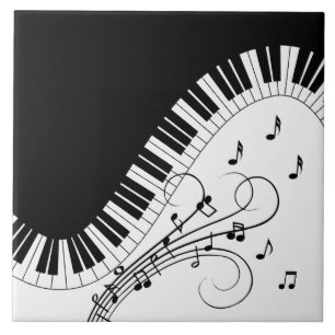 Piano Keyboard Music Design Tile