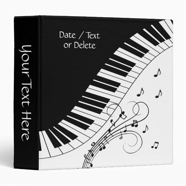 Piano Keyboard Music Design Two Text Areas Binder (Front/Spine)