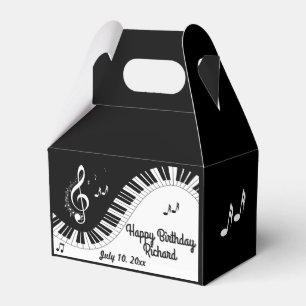 Piano Keyboard Music Design Two Text Areas Favor Box