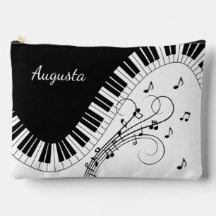 Piano Keyboard Music Design  w/ Name Accessory Pouch