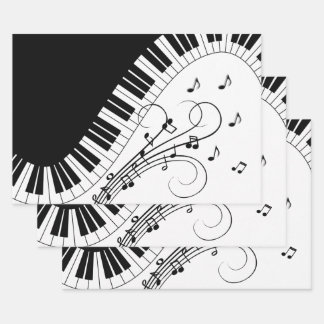 Piano Keyboard Music Design Wrapping Paper Sheet