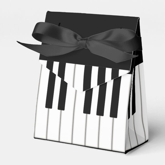 Piano Keyboard Music Event Recital Personalized  Favor Box (Front Side)