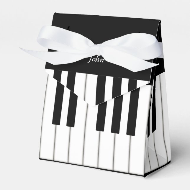 Piano Keyboard Music Event Recital Personalized  Favor Box (Front Side)