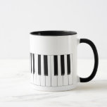 Piano Keyboard Music Two Toned Mug<br><div class="desc">Great for music lovers,  teachers and piano players. Black and white piano keys surround this mug on all sides, </div>