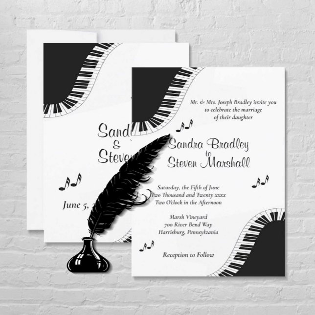 Piano Keyboard Music Wedding Theme Invitation (Creator Uploaded)