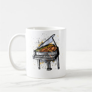 Piano Keyboard Musical Art Design Piano Coffee Mug