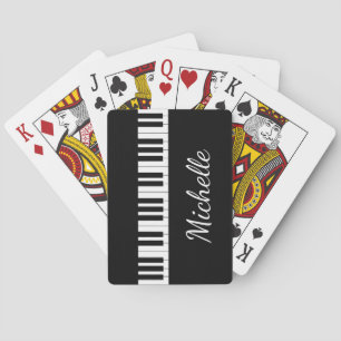 Piano Keyboard Musical Elegant Script Yellow Playing Cards