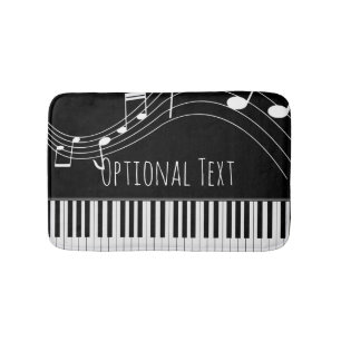 Piano Keyboard & Musical Notes Bath Mat