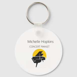 Piano Keyboard & Musical Notes Keychain
