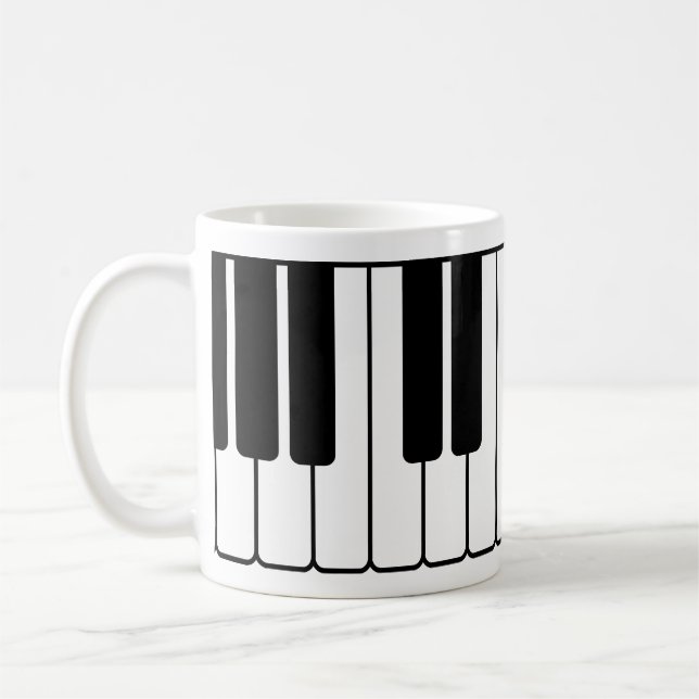 Piano keyboard musician gift jumbo novelty keys coffee mug (Left)