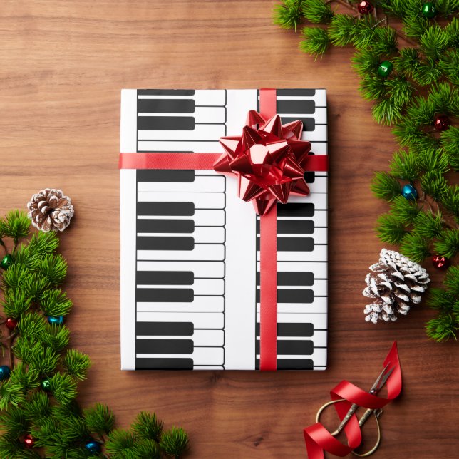 Piano keyboard musician gift jumbo novelty keys wrapping paper (Holiday Gift)