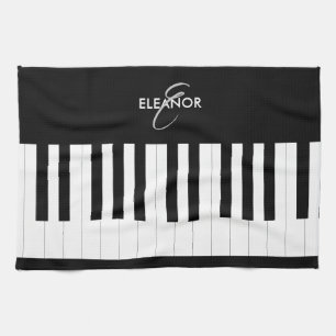 Piano Keyboard Musician Music Custom Monogrammed Kitchen Towel