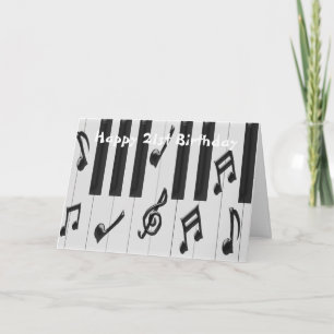 Piano Keyboard Personalised 21st Birthday Card