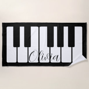 Piano Keyboard Personalized Musician's Beach Towel