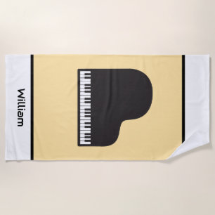 Piano Keyboard Personalized Musician's Beach Towel