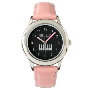 Piano Keyboard Personalized Musician's black Watch
