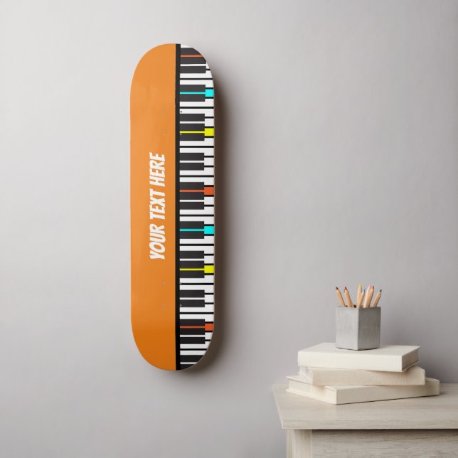 Piano Keyboard Personalized Musician's Skateboard (Wall Art)