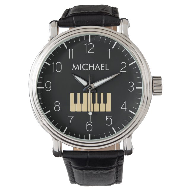 Piano Keyboard Personalized Musician's Watch (Front)
