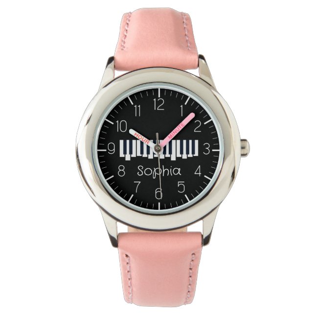 Piano Keyboard Personalized Musician's Watch (Front)