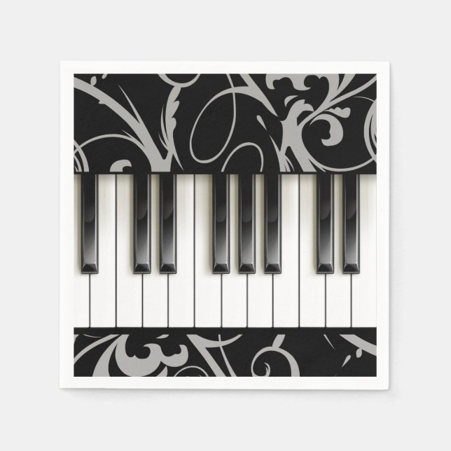 Piano Keyboard // Piano Recital Reception Napkin (Front)