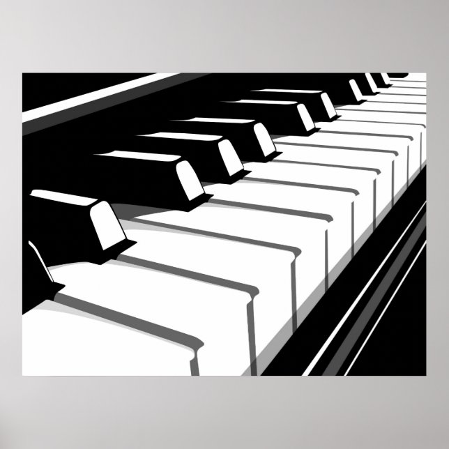 Piano Keyboard Pop Art Poster (Front)