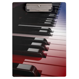 Piano Keyboard Red White and Blue Clipboard