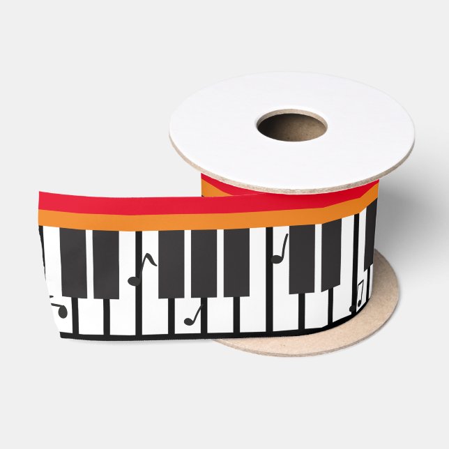 Piano Keyboard  Satin Ribbon (Spool)