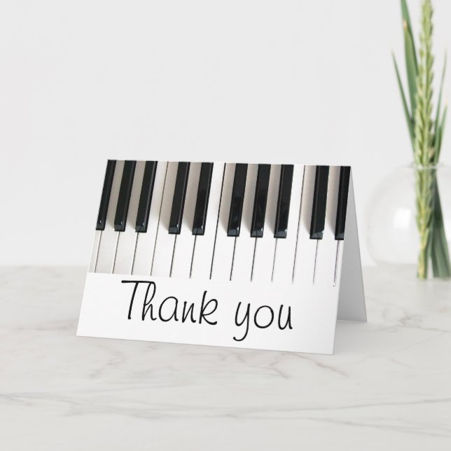 piano keyboard thank you card (Front)