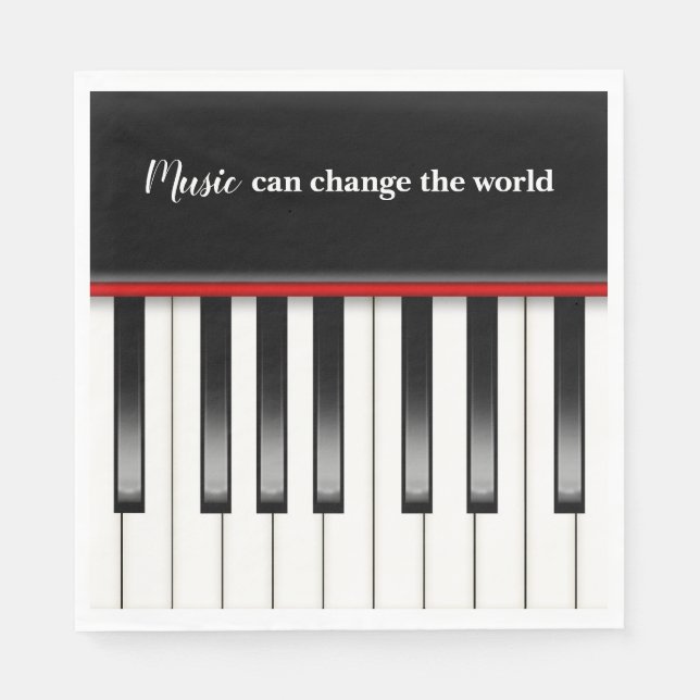 Piano Keyboard with Music Quote Napkin (Front)