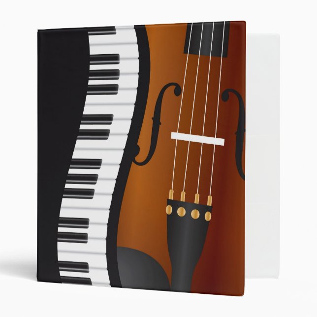 Piano Keyboards Wavy Border with Violin Binder (Front/Inside)