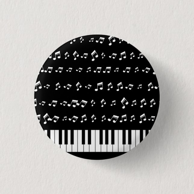 Piano Keys 1 Inch Round Button (Front)