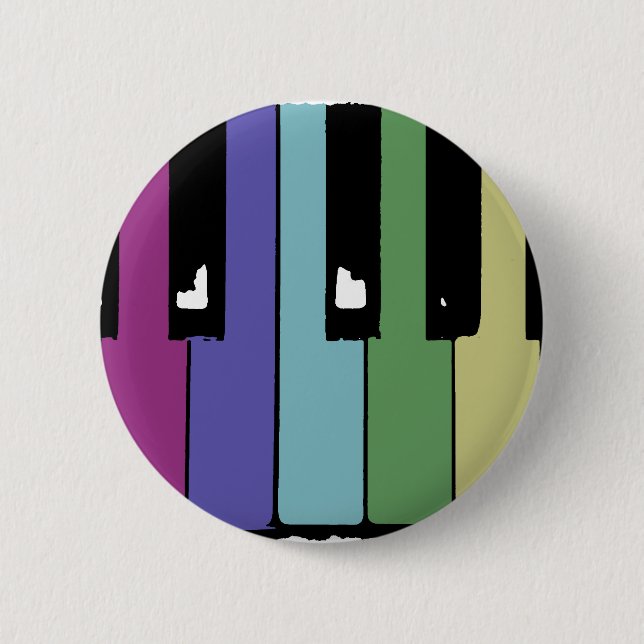 Piano Keys 2 Inch Round Button (Front)