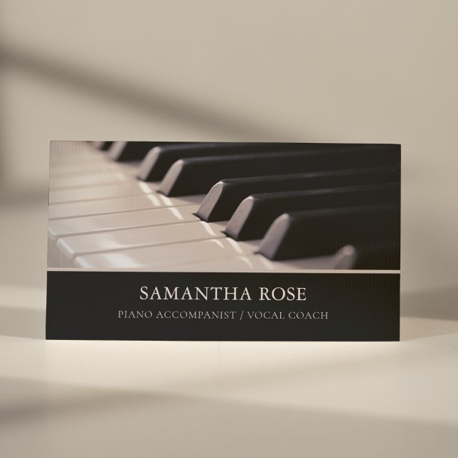 Piano Keys Accompanist Vocal Coach Elegant Modern Business Card (Creator Uploaded)