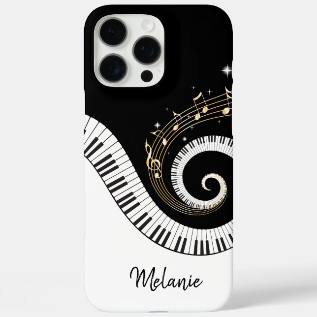Piano Keys and Gold Music Notes Case-Mate iPhone Case (Back)