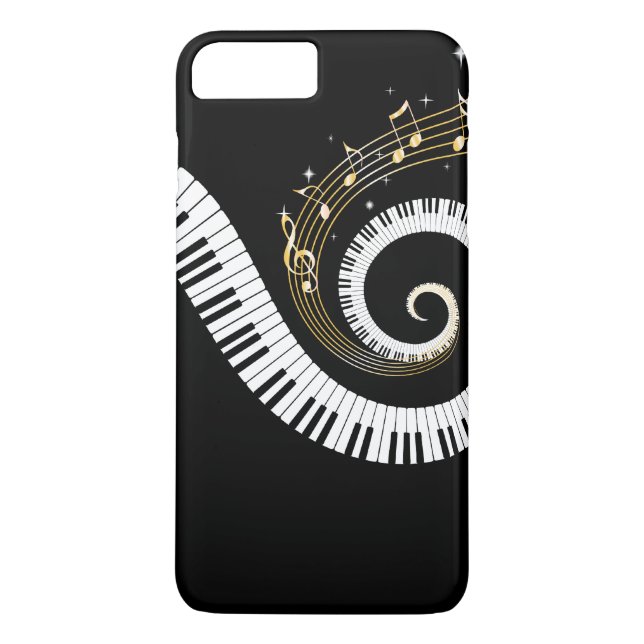 Piano Keys and Gold Music Notes Case-Mate iPhone Case (Back)